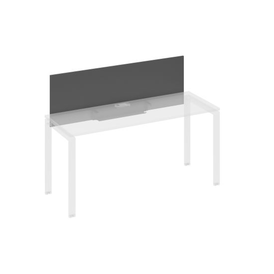 Экран настольный фронтальный для стола 160 с кабель-каналом антрацит премиум / металлокаркас антрацит