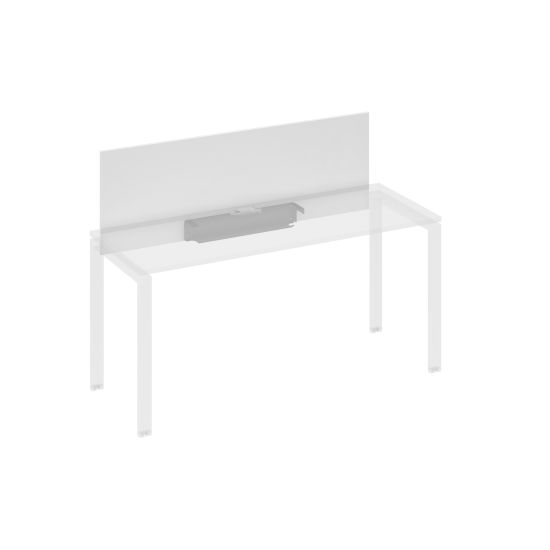 Экран настольный фронтальный для стола 160 с кабель-каналом белый премиум / металлокаркас антрацит