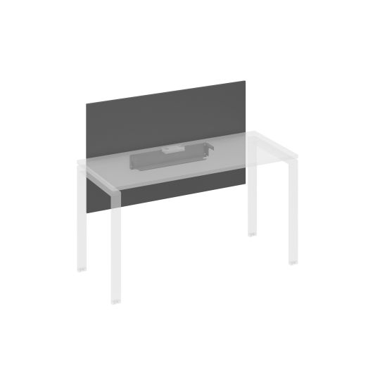 Экран настольный фронтальный большой для стола 140 с кабель-каналом антрацит премиум / металлокаркас антрацит