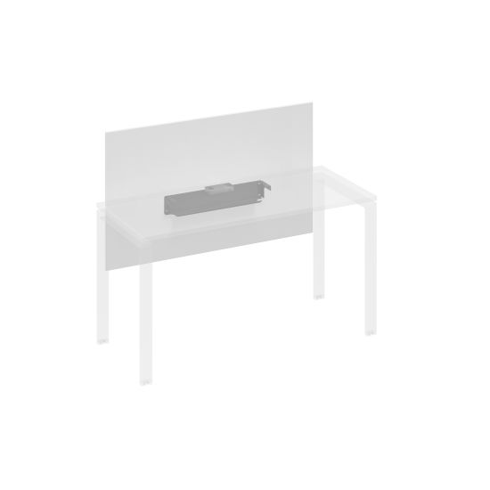 Экран настольный фронтальный большой для стола 140 с кабель-каналом белый премиум / металлокаркас антрацит