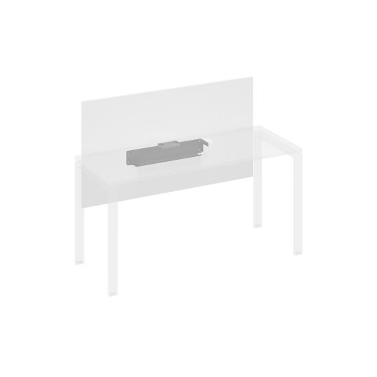 Экран настольный фронтальный большой для стола 160 с кабель-каналом белый премиум / металлокаркас антрацит