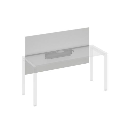 Экран настольный фронтальный большой для стола 160 с кабель-каналом серый / металлокаркас антрацит