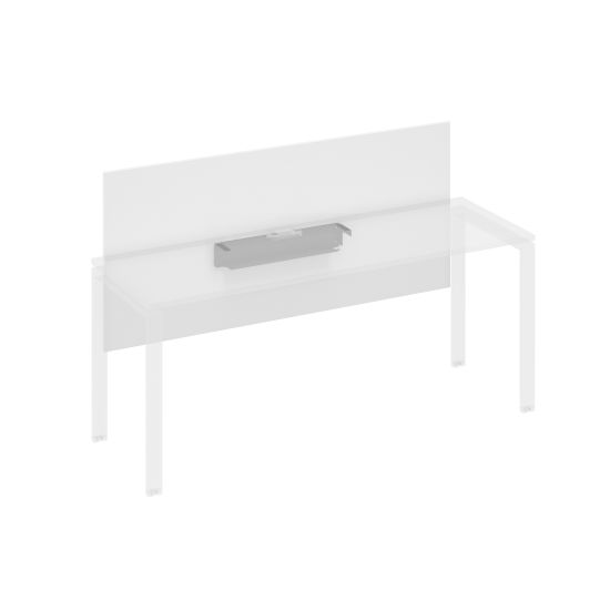 Экран настольный фронтальный большой для стола 180 с кабель-каналом белый премиум / металлокаркас антрацит