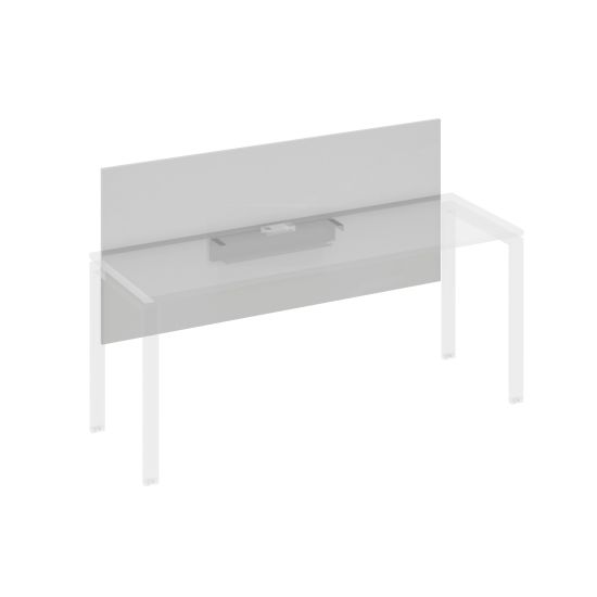 Экран настольный фронтальный большой для стола 180 с кабель-каналом серый / металлокаркас антрацит