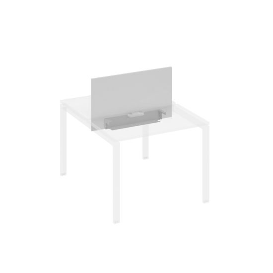 Экран настольный фронтальный для стола 100 с двумя кабель-каналами серый / металлокаркас антрацит