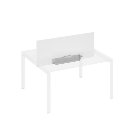 Экран настольный фронтальный для стола 140 с двумя кабель-каналами белый премиум / металлокаркас антрацит