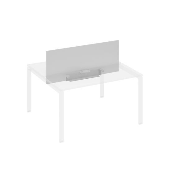 Экран настольный фронтальный для стола 140 с двумя кабель-каналами серый / металлокаркас антрацит