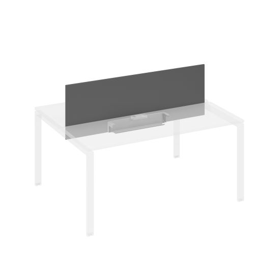 Экран настольный фронтальный для стола 160 с двумя кабель-каналами антрацит премиум / металлокаркас антрацит