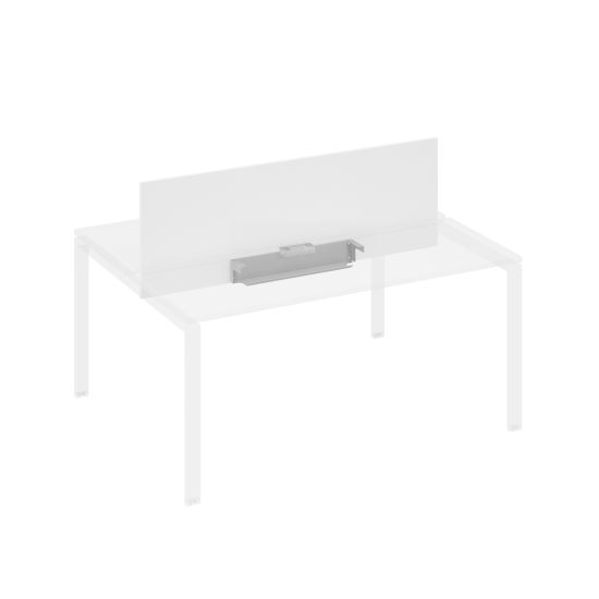 Экран настольный фронтальный для стола 160 с двумя кабель-каналами белый премиум / металлокаркас антрацит