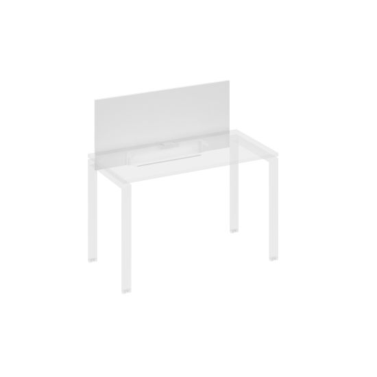 Экран настольный фронтальный для стола 120 с кабель-каналом белый премиум / металлокаркас белый