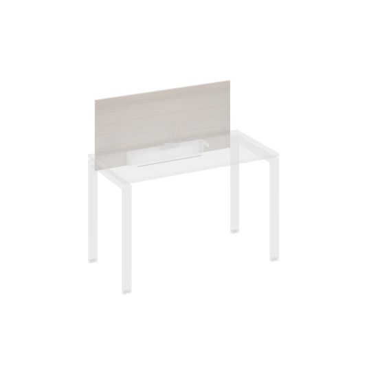 Экран настольный фронтальный для стола 120 с кабель-каналом дуб / металлокаркас белый