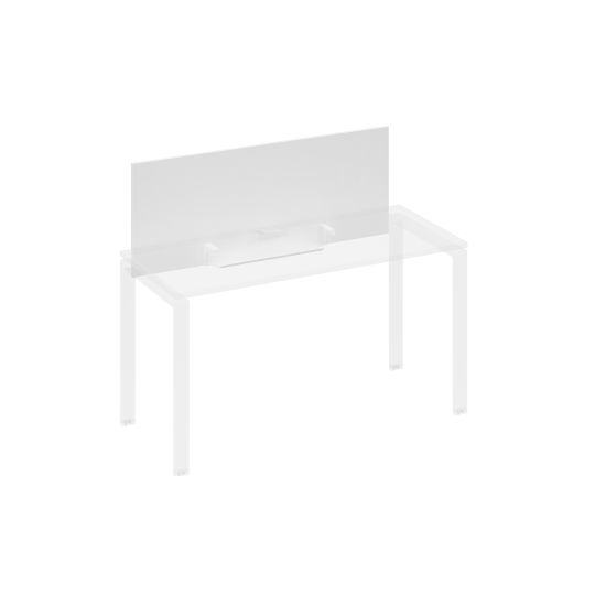 Экран настольный фронтальный для стола 140 с кабель-каналом белый премиум / металлокаркас белый