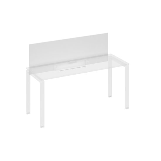 Экран настольный фронтальный для стола 160 с кабель-каналом белый премиум / металлокаркас белый