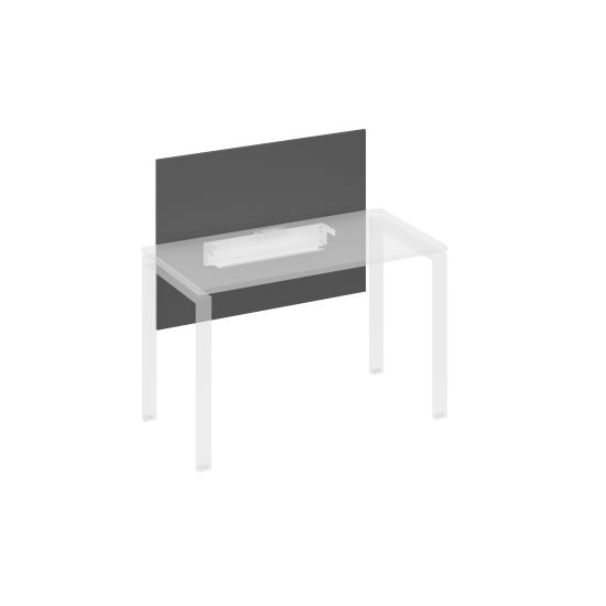 Экран настольный фронтальный большой для стола 120 с кабель-каналом антрацит премиум / металлокаркас белый