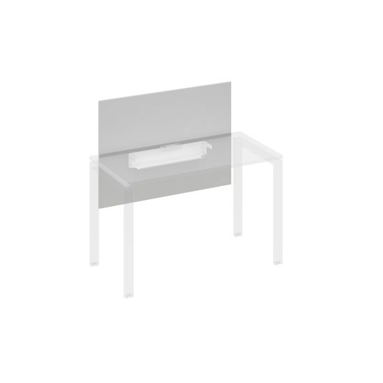 Экран настольный фронтальный большой для стола 120 с кабель-каналом серый / металлокаркас белый