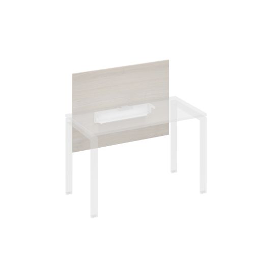 Экран настольный фронтальный большой для стола 120 с кабель-каналом дуб / металлокаркас белый