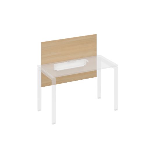 Экран настольный фронтальный большой для стола 120 с кабель-каналом натуральный дуб / металлокаркас белый