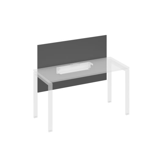 Экран настольный фронтальный большой для стола 140 с кабель-каналом антрацит премиум / металлокаркас белый