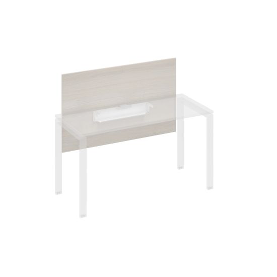 Экран настольный фронтальный большой для стола 140 с кабель-каналом дуб / металлокаркас белый