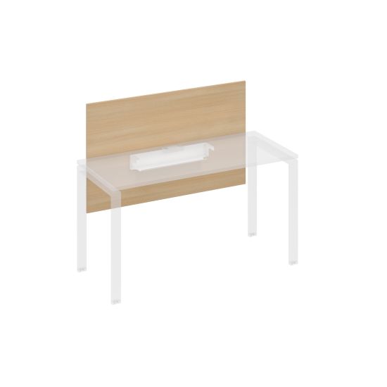 Экран настольный фронтальный большой для стола 140 с кабель-каналом натуральный дуб / металлокаркас белый