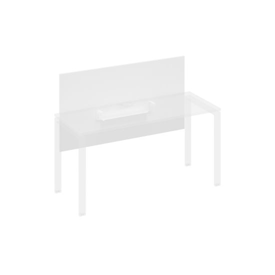 Экран настольный фронтальный большой для стола 160 с кабель-каналом белый премиум / металлокаркас белый