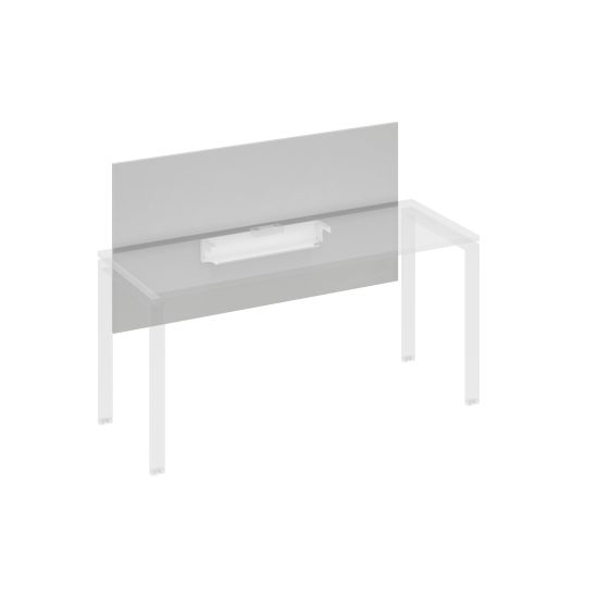 Экран настольный фронтальный большой для стола 160 с кабель-каналом серый / металлокаркас белый