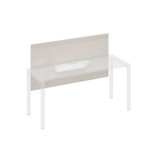 Экран настольный фронтальный большой для стола 160 с кабель-каналом дуб / металлокаркас белый