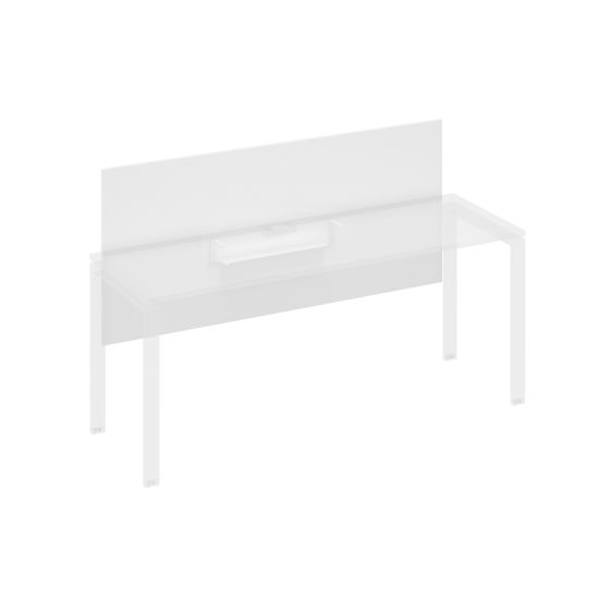 Экран настольный фронтальный большой для стола 180 с кабель-каналом белый премиум / металлокаркас белый