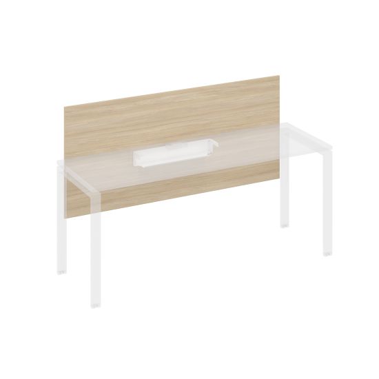 Экран настольный фронтальный большой для стола 180 с кабель-каналом дуб скандинавский / металлокаркас белый