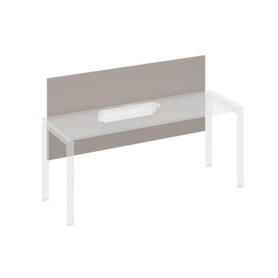 Экран настольный фронтальный большой для стола 180 с кабель-каналом мокко премиум / металлокаркас белый