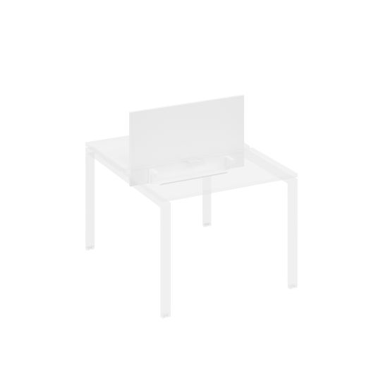 Экран настольный фронтальный для стола 100 с двумя кабель-каналами белый премиум / металлокаркас белый