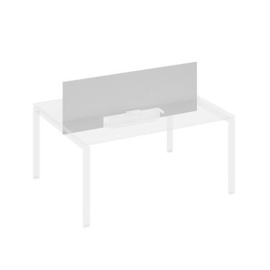 Экран настольный фронтальный для стола 160 с двумя кабель-каналами серый / металлокаркас белый