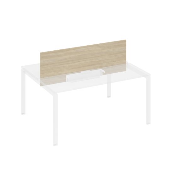 Экран настольный фронтальный для стола 160 с двумя кабель-каналами дуб скандинавский / металлокаркас белый