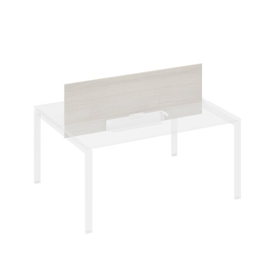 Экран настольный фронтальный для стола 160 с двумя кабель-каналами дуб / металлокаркас белый