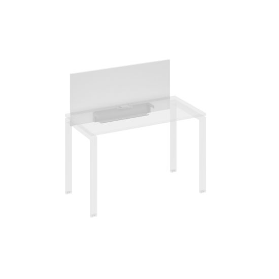 Экран настольный фронтальный для стола 120 с кабель-каналом белый премиум / металлокаркас серый