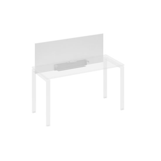 Экран настольный фронтальный для стола 140 с кабель-каналом белый премиум / металлокаркас серый