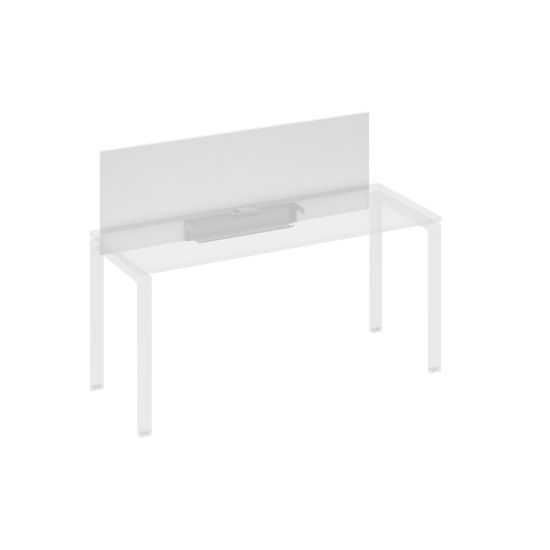 Экран настольный фронтальный для стола 160 с кабель-каналом белый премиум / металлокаркас серый