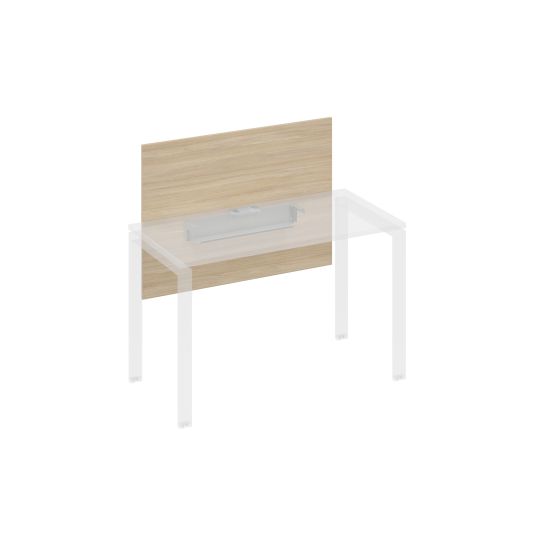 Экран настольный фронтальный большой для стола 120 с кабель-каналом дуб скандинавский / металлокаркас серый