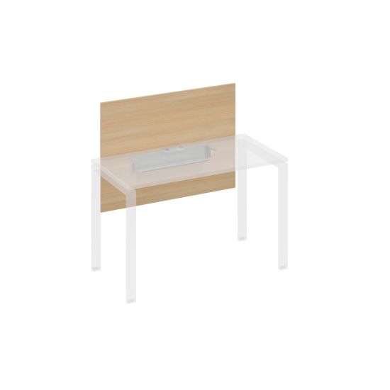 Экран настольный фронтальный большой для стола 120 с кабель-каналом натуральный дуб / металлокаркас серый