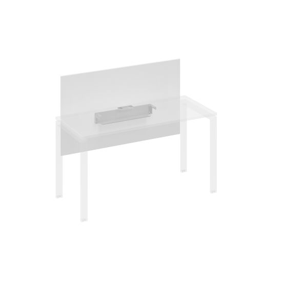 Экран настольный фронтальный большой для стола 140 с кабель-каналом белый премиум / металлокаркас серый