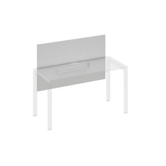 Экран настольный фронтальный большой для стола 140 с кабель-каналом серый / металлокаркас серый