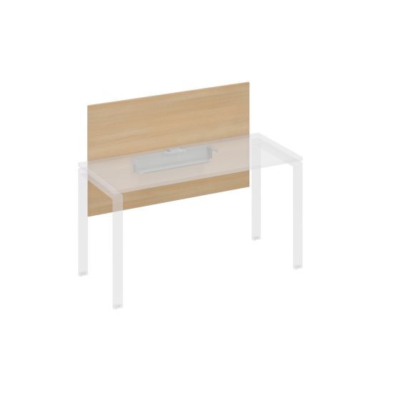 Экран настольный фронтальный большой для стола 140 с кабель-каналом натуральный дуб / металлокаркас серый