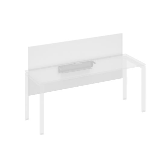 Экран настольный фронтальный большой для стола 180 с кабель-каналом белый премиум / металлокаркас серый