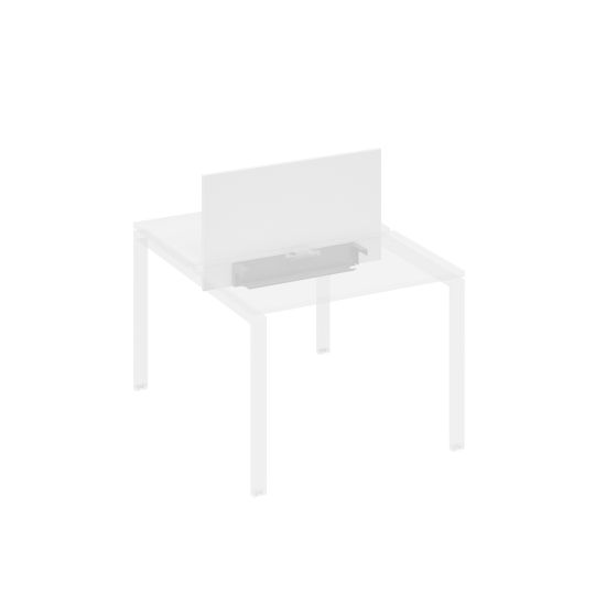 Экран настольный фронтальный для стола 100 с двумя кабель-каналами белый премиум / металлокаркас серый