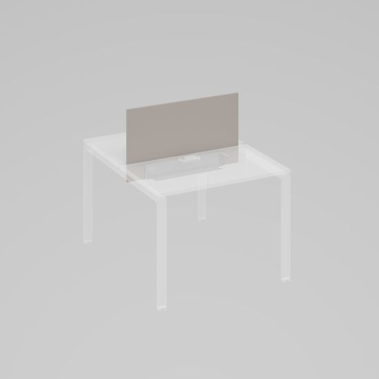 Экран настольный фронтальный для стола 100 с двумя кабель-каналами мокко премиум / металлокаркас серый