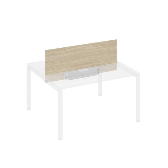 Экран настольный фронтальный для стола 140 с двумя кабель-каналами дуб скандинавский / металлокаркас серый