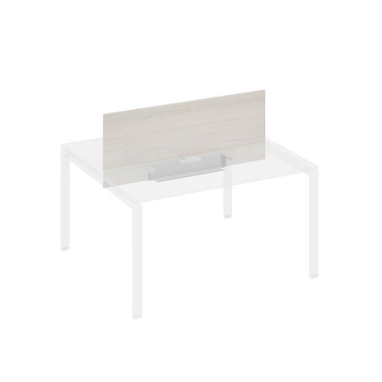 Экран настольный фронтальный для стола 140 с двумя кабель-каналами дуб / металлокаркас серый