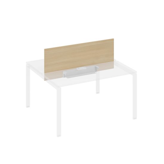 Экран настольный фронтальный для стола 140 с двумя кабель-каналами натуральный дуб / металлокаркас серый