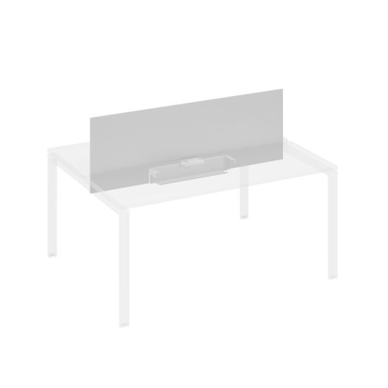 Экран настольный фронтальный для стола 160 с двумя кабель-каналами серый / металлокаркас серый