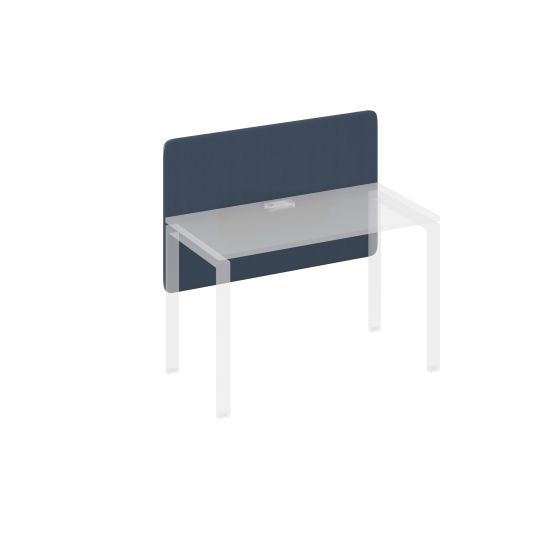 Экран фронтальный тканевый мягкий с кабель-каналом для стола 120 синий / металлокаркас антрацит